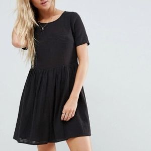 ASOS Casual Mini Smock Dress in Grid Texture
